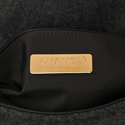 Chanel Wool Quilted Large Chanel 19 Flap Grey 6 of 10