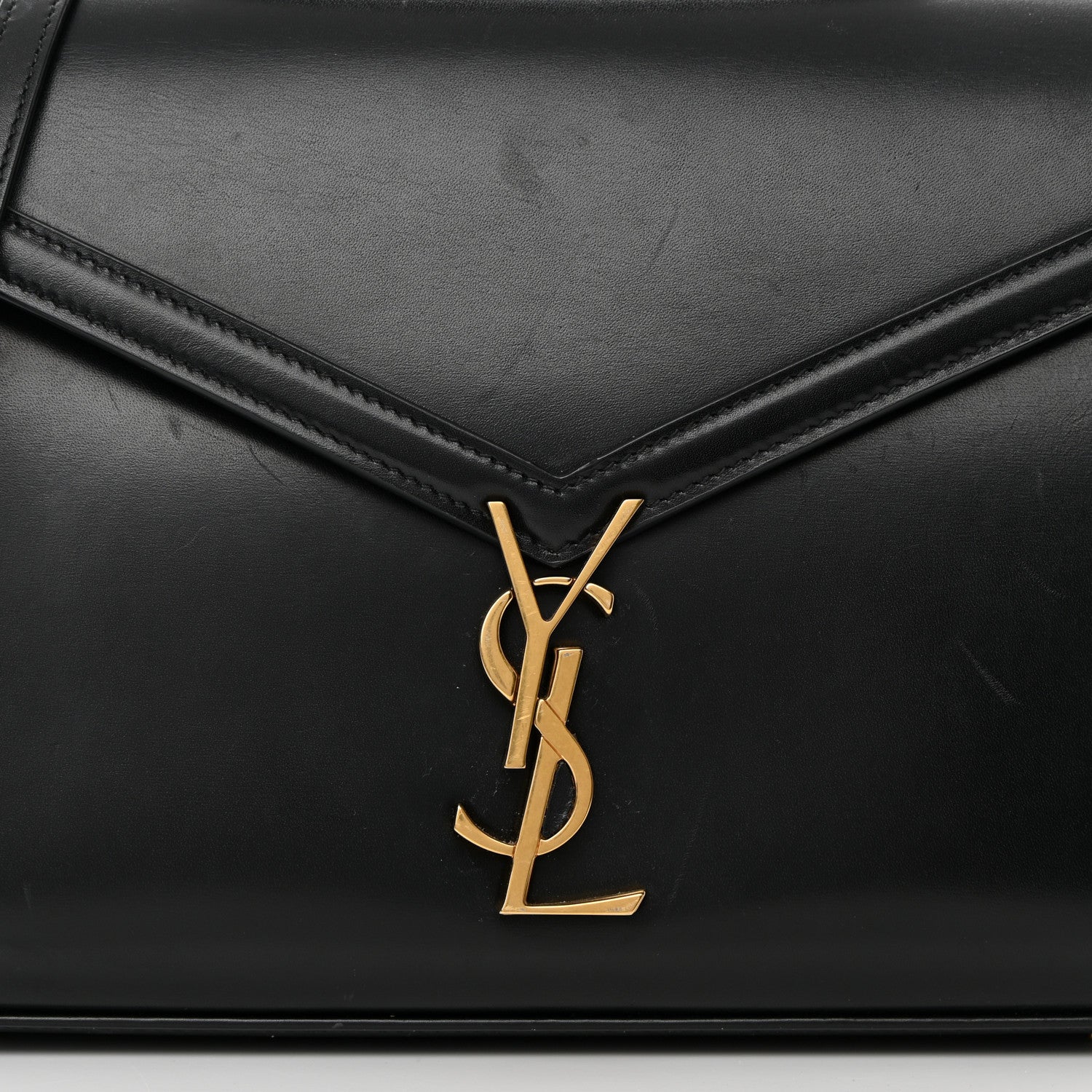 Saint Laurent Smooth Calfskin Medium Classic Monogram Cassandra Top Handle Black Rouge Legion 6 of 19