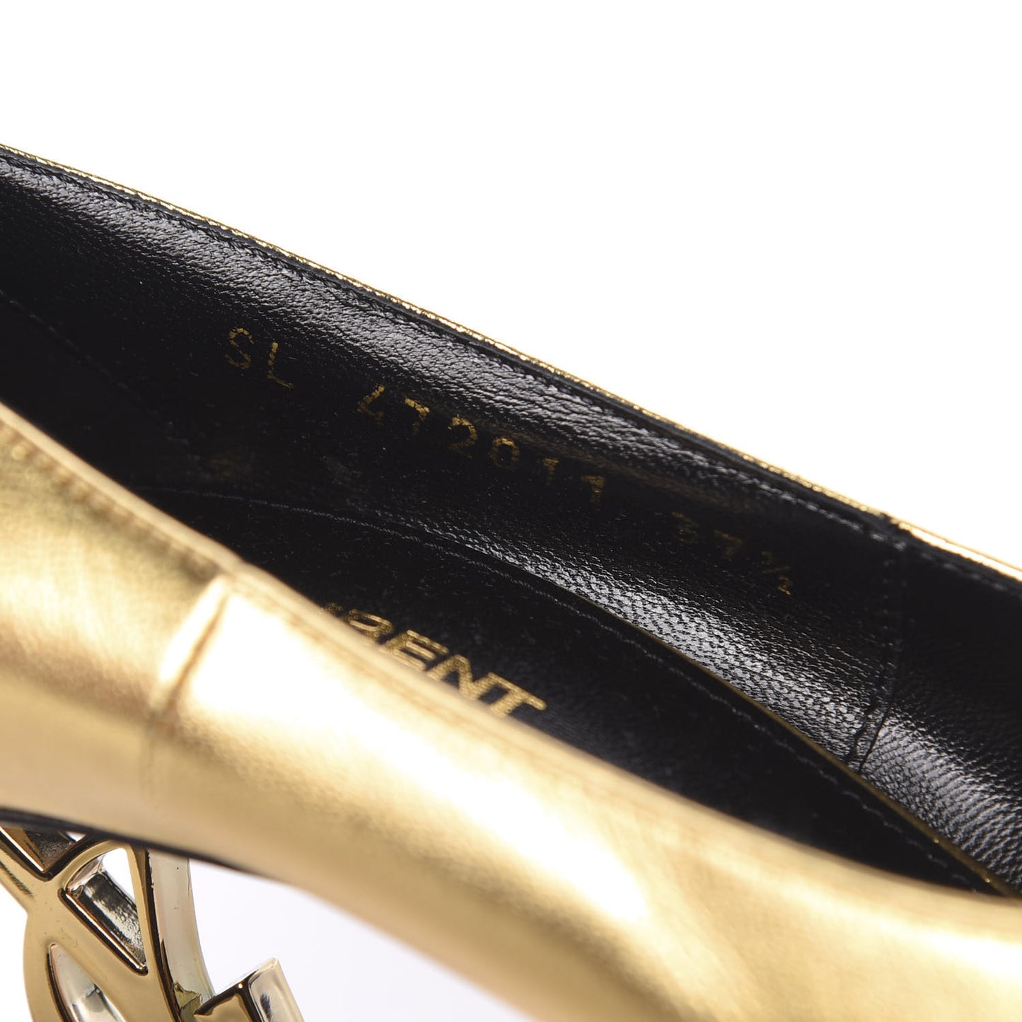 Metallic Calfskin Opyum 110 Pumps 37.5 Oro