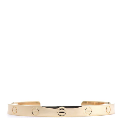 Cartier 18K Yellow Gold LOVE Cuff Bracelet 18 1 of 6
