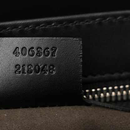 Gucci Guccissima Signature Medium Double Buckle Flap Messenger Bag Black 7 of 12