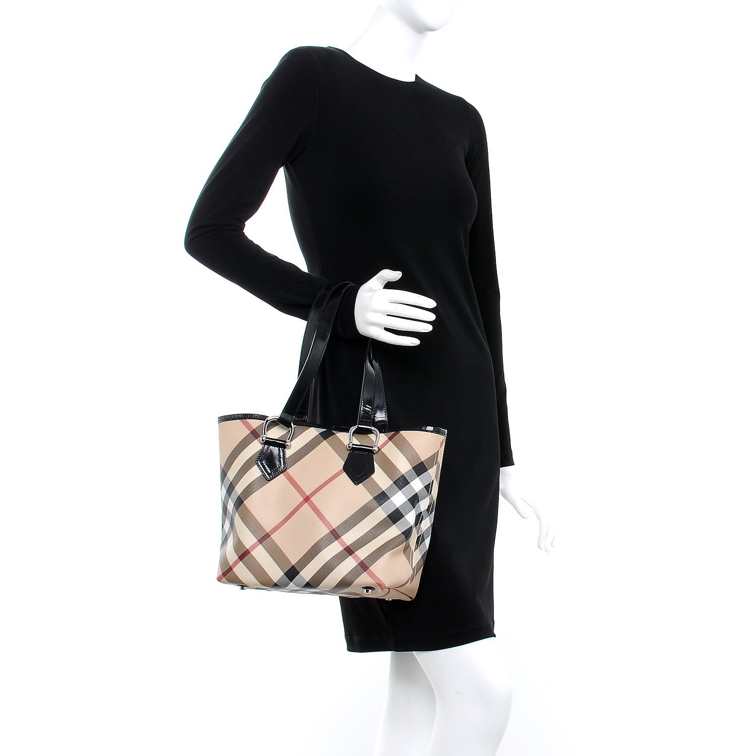 Burberry Nova Check Medium Tote Black 2 of 7