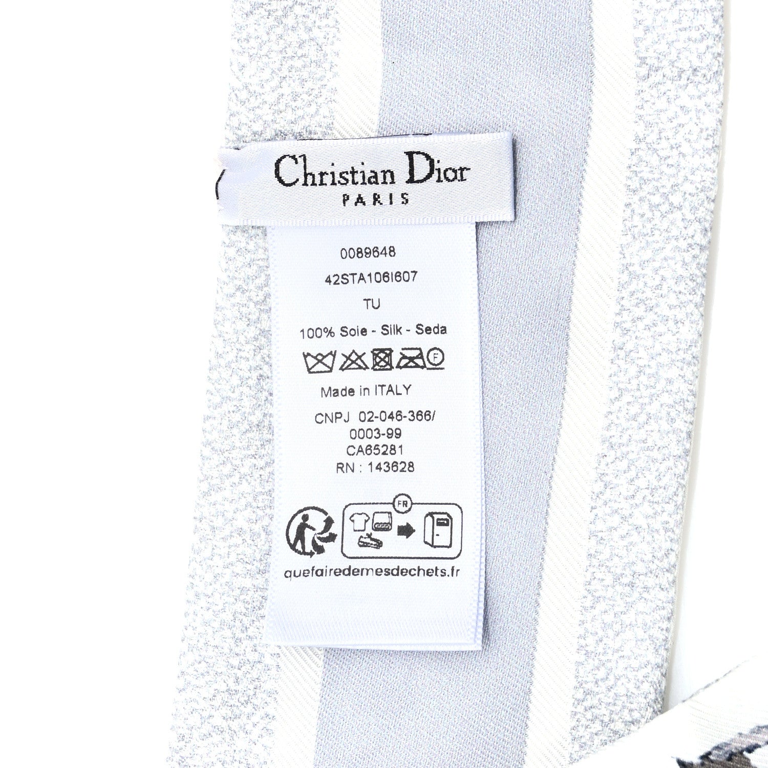Christian Dior Silk Toile De Jouy Mitzah Scarf White Multicolor 3 of 3