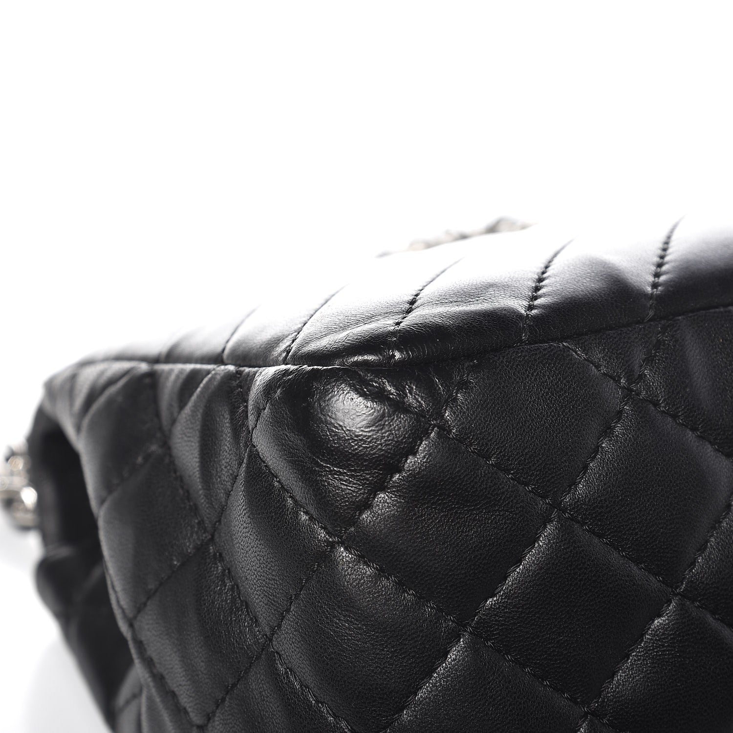 Chanel Lambskin Chevron Quilted Large Surpique Flap Black 13 of 13