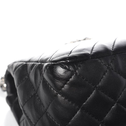Chanel Lambskin Chevron Quilted Large Surpique Flap Black 13 of 13