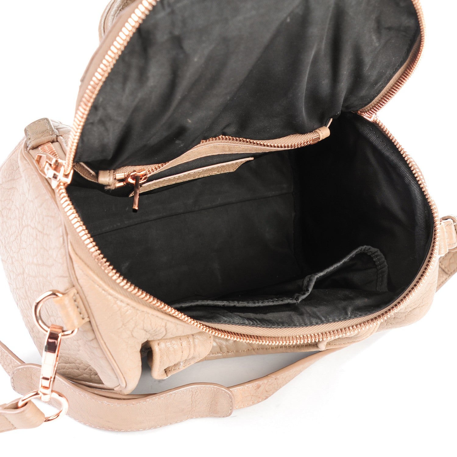 Alexander Wang Pebbled Lambskin Rockie Latte Rose Gold Hardware 5 of 11