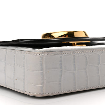 Chloe Crocodile Embossed Calfskin Mini C Double Carry Stormy Grey 7 of 9