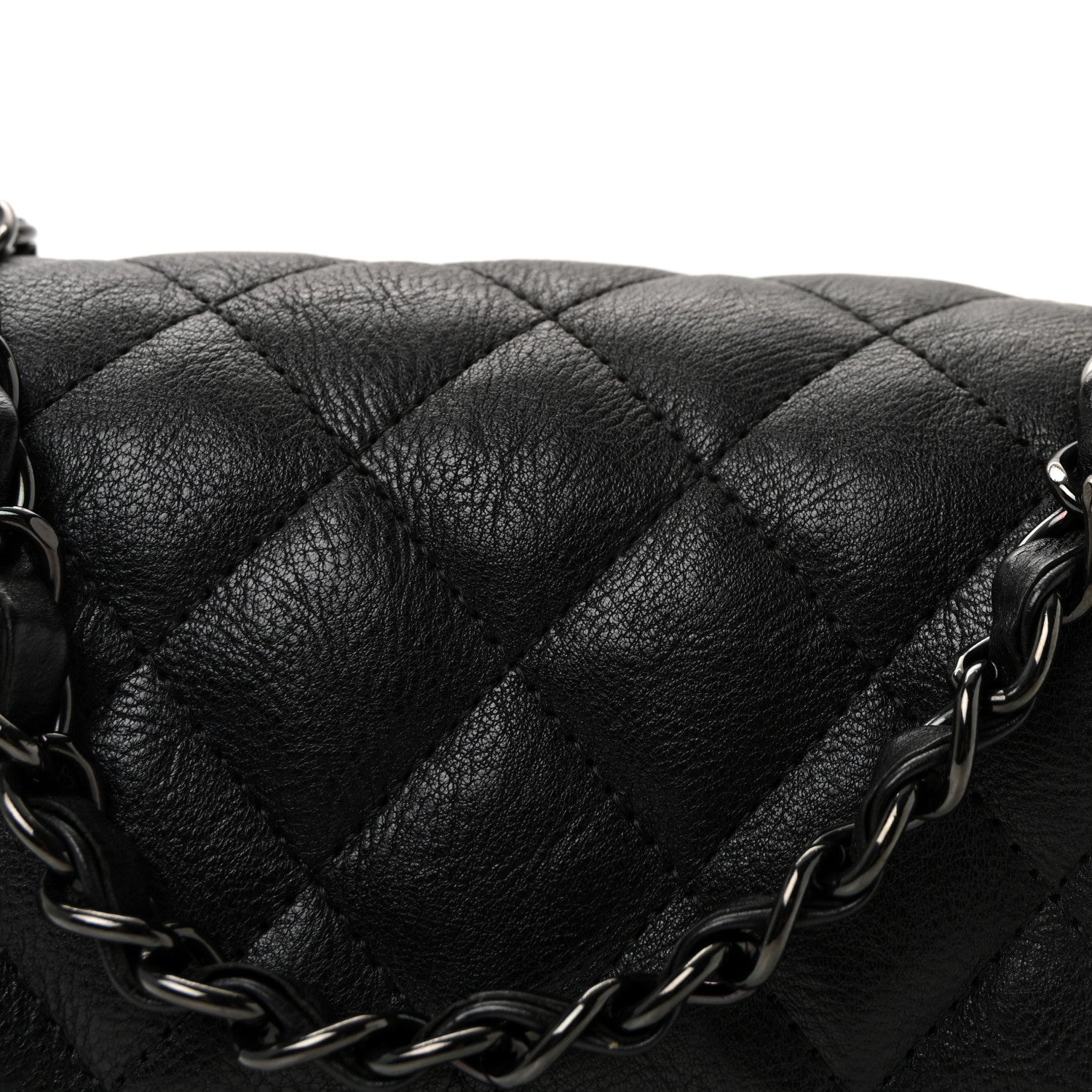 Chanel Crumpled Calfskin Quilted Mini Rectangular Flap So Black 8 of 10