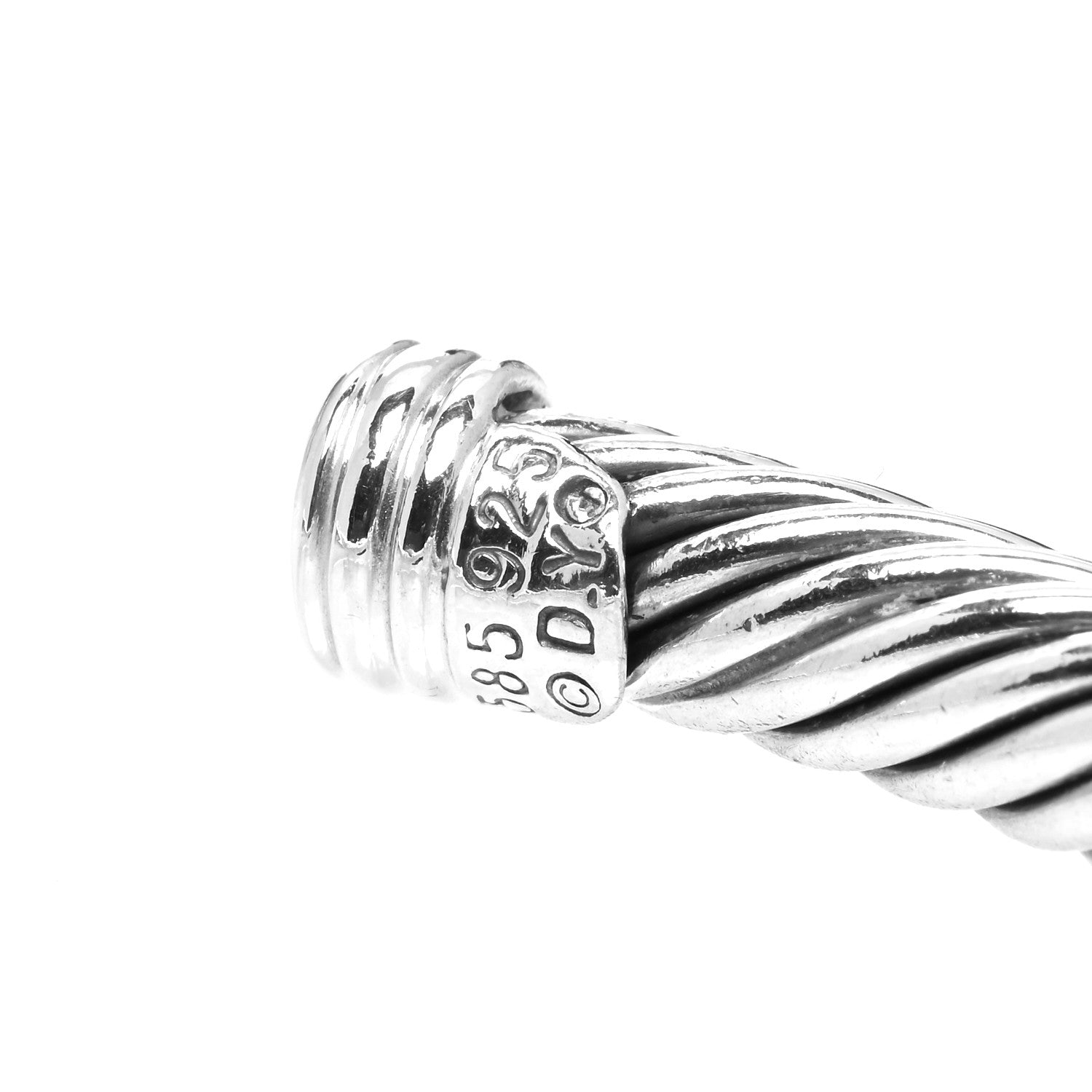 David Yurman Sterling Silver 14K Yellow Gold 5mm Cable Classics Two Station Bracelet 4 of 4