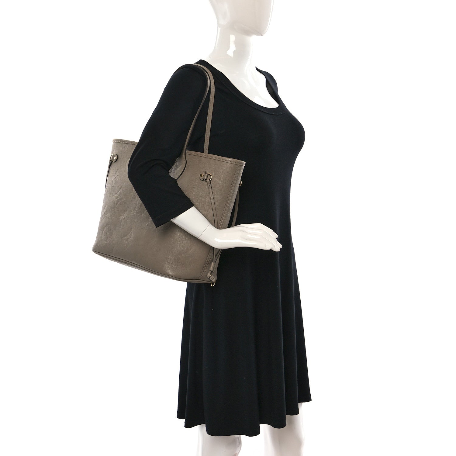 Louis Vuitton Empreinte Monogram Giant Neverfull MM Tourterelle 2 of 15