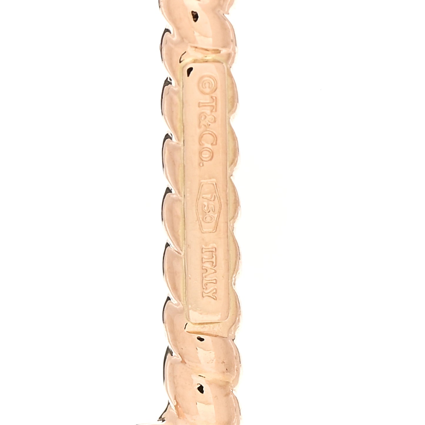 18K Rose Gold Twist Oval Key Pendant Necklace