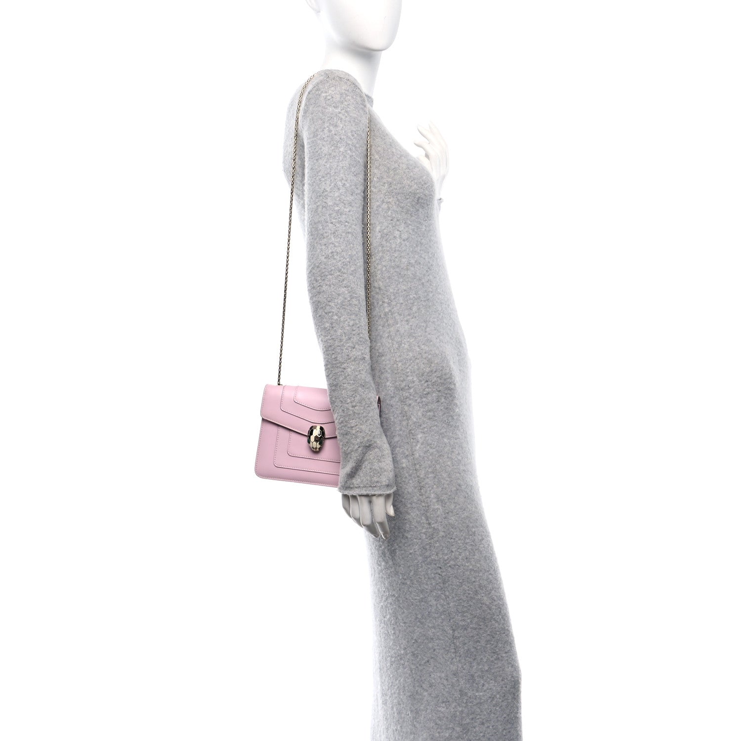 Bulgari Calfskin Small Serpenti Forever Snake Strap Crossbody Bag Light Pink 2 of 9