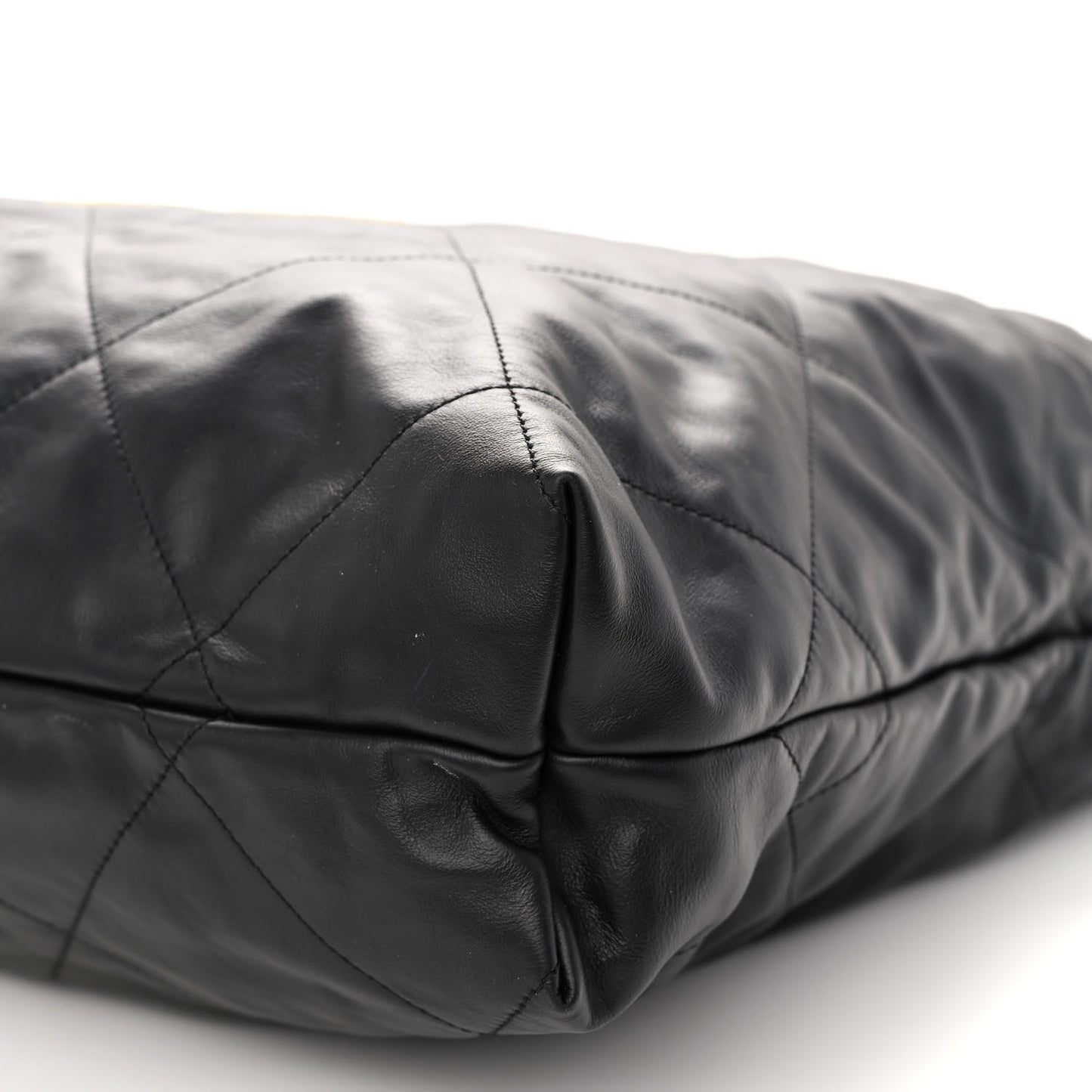 Calfskin Quilted Large Chanel 22 Black