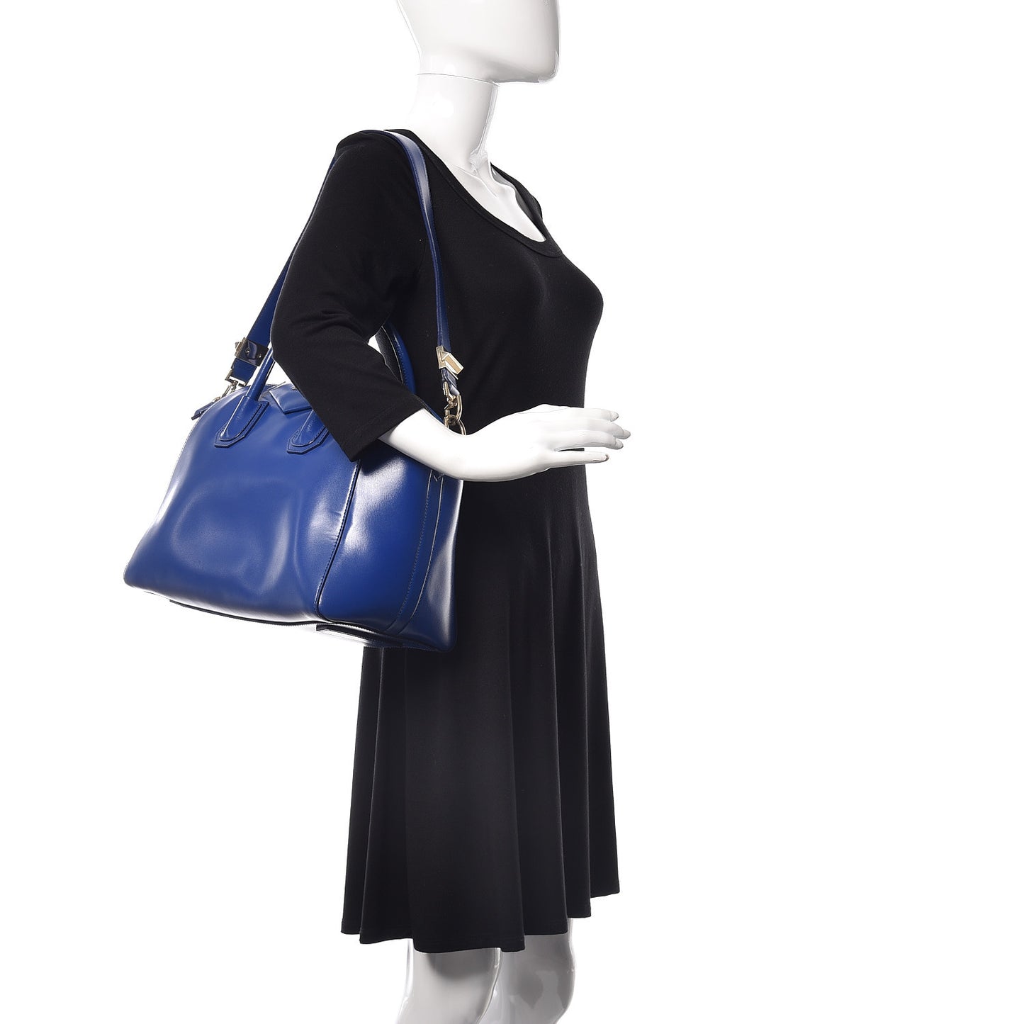 Shiny Lord Calfskin Medium Antigona Blue