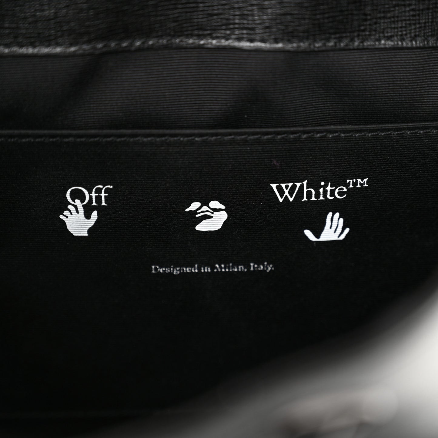 Saffiano Diag Backpack Black White