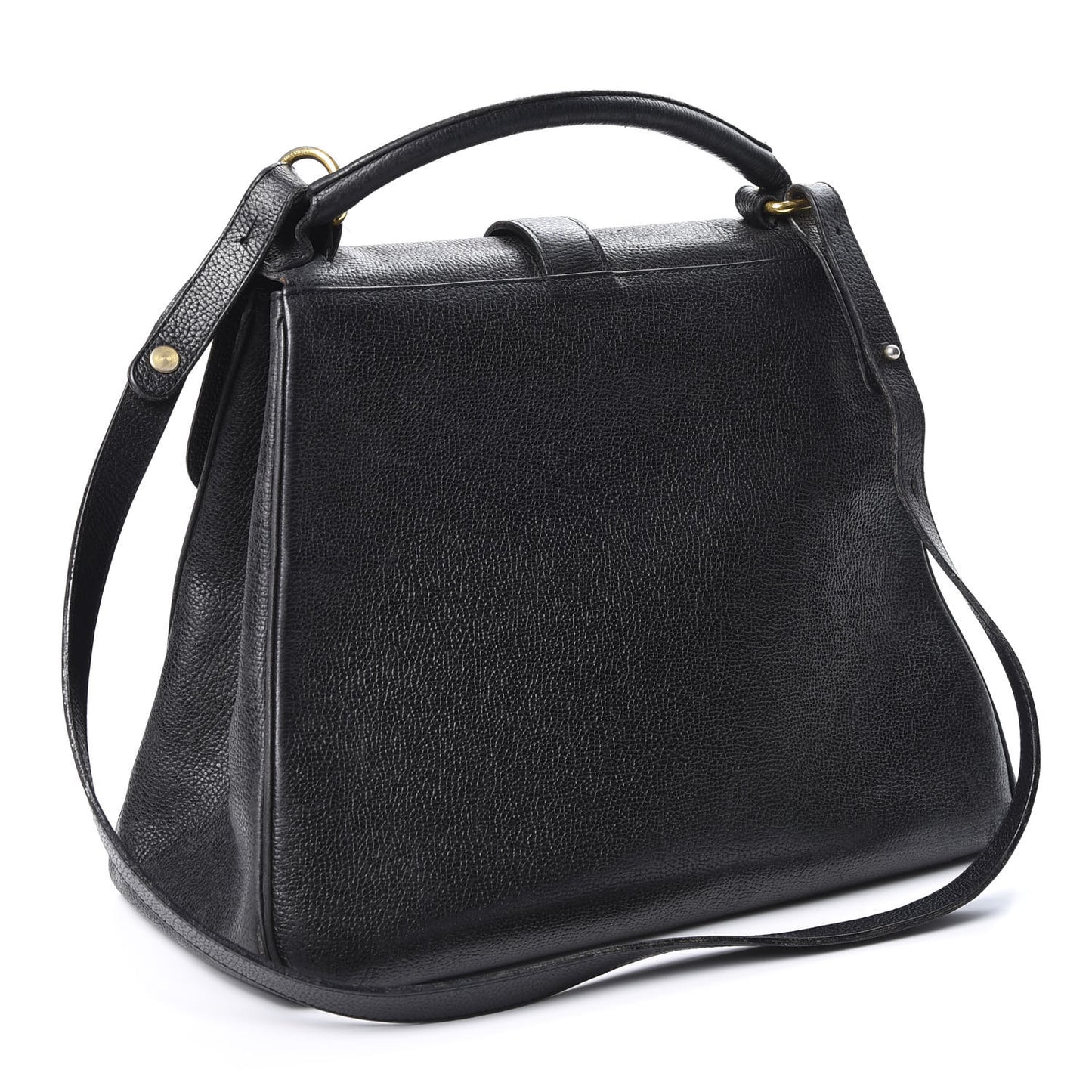 Grained Calfskin Gin Fizz Jumping Satchel Black