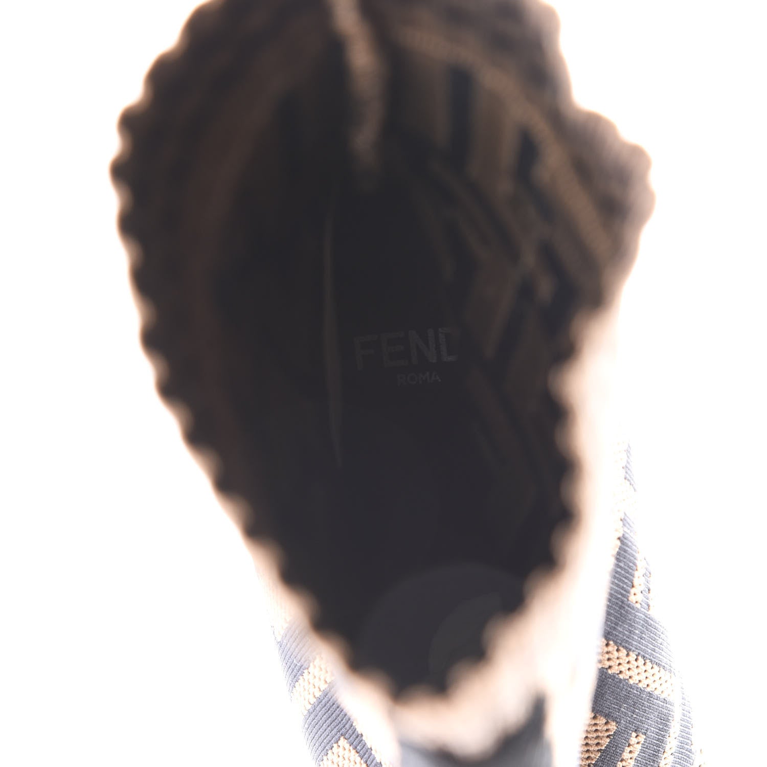 Fendi Stretch Fabric Jacquard FF Rockoko 105mm Sock Boots 39.5 Tobacco 7 of 8