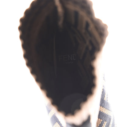 Fendi Stretch Fabric Jacquard FF Rockoko 105mm Sock Boots 39.5 Tobacco 7 of 8