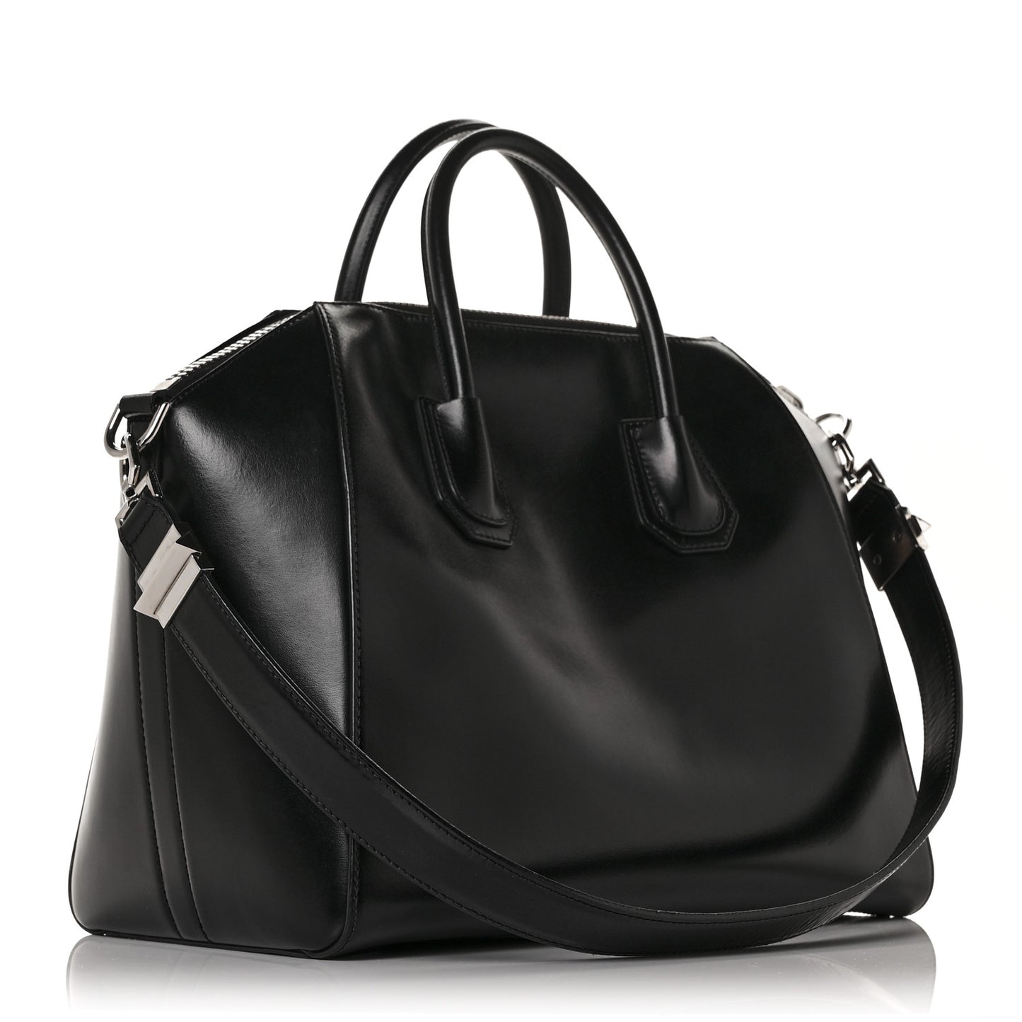 Shiny Lord Calfskin Medium Antigona Black