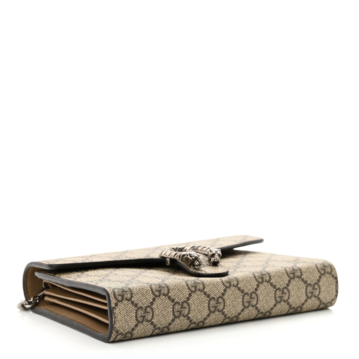 GG Supreme Monogram Mini Dionysus Chain Wallet Beige Taupe