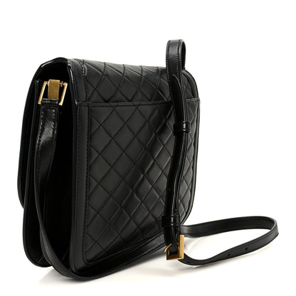 Saint Laurent Lambskin Quilted Monogram Medium Solferino Satchel Black 3 of 12