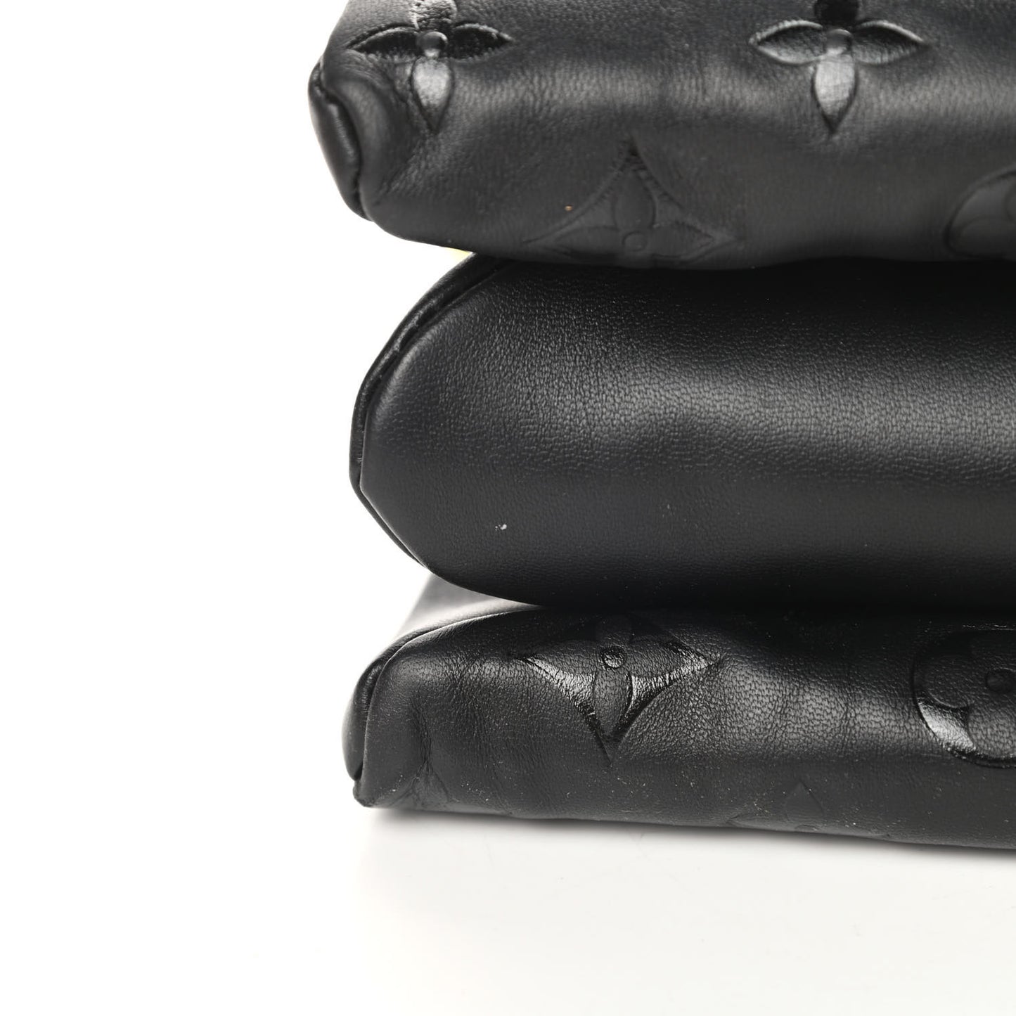 Lambskin Embossed Monogram Coussin MM Black