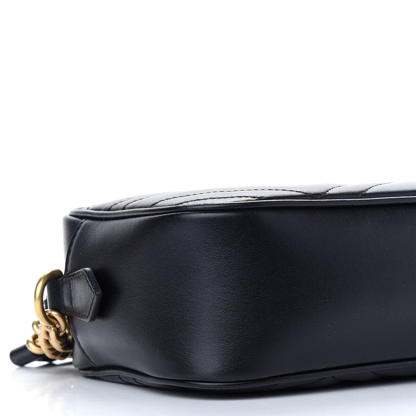 Calfskin Matelasse Small GG Marmont Chain Shoulder Bag Black
