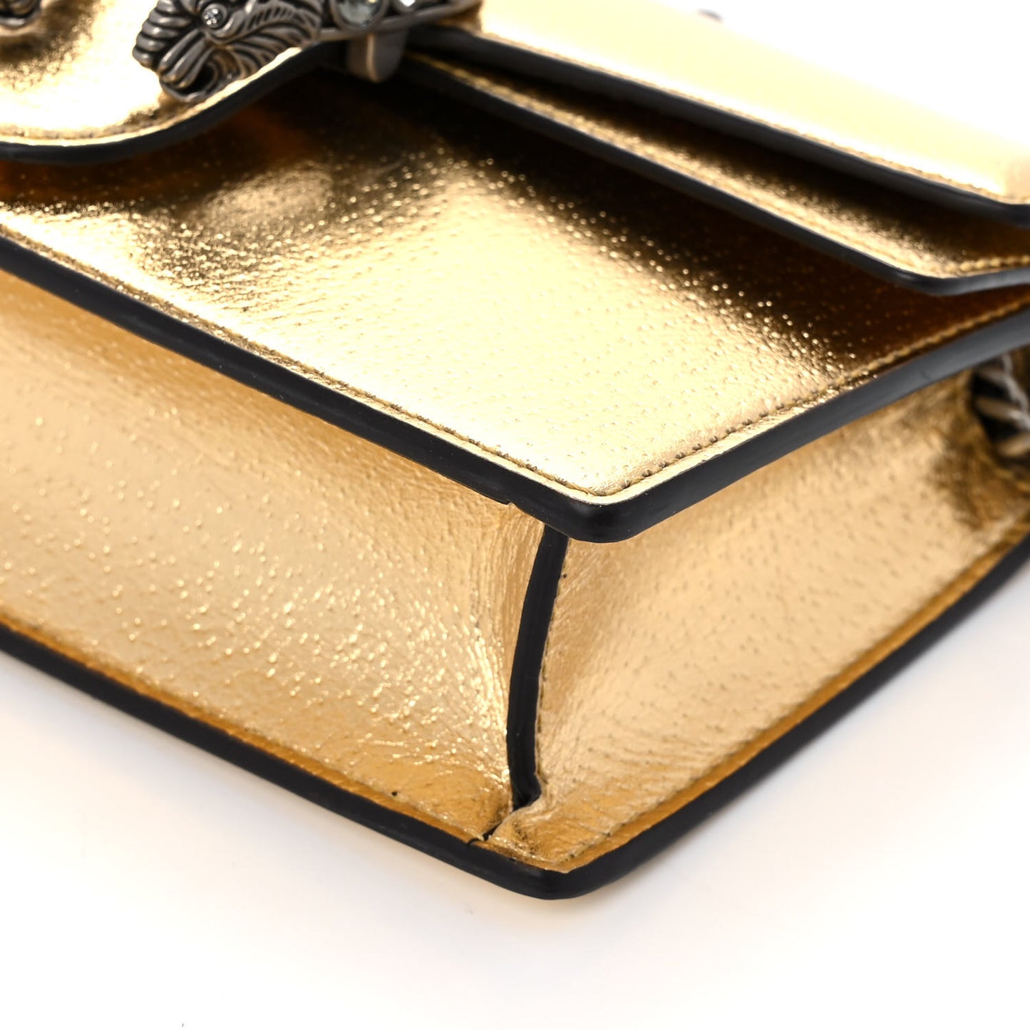 Metallic Calfskin Super Mini Dionysus Shoulder Bag Gold