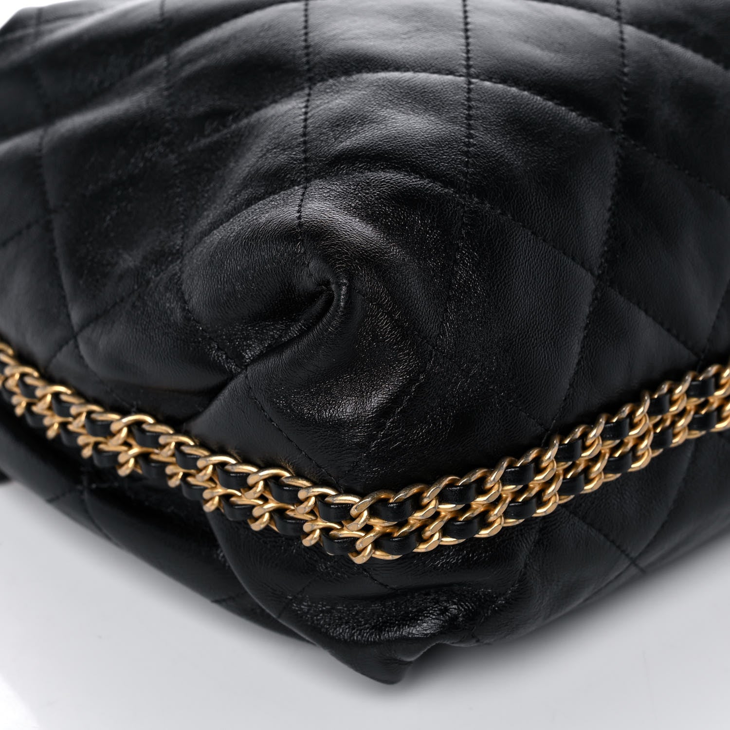 Chanel Calfskin Quilted Coco Shelter Bowling Bag Black 9 of 11