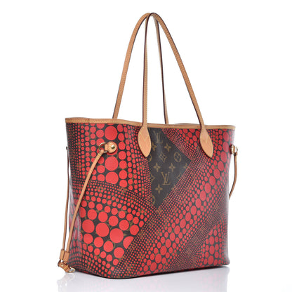 Louis Vuitton Monogram Kusama Waves Neverfull MM Red 3 of 8