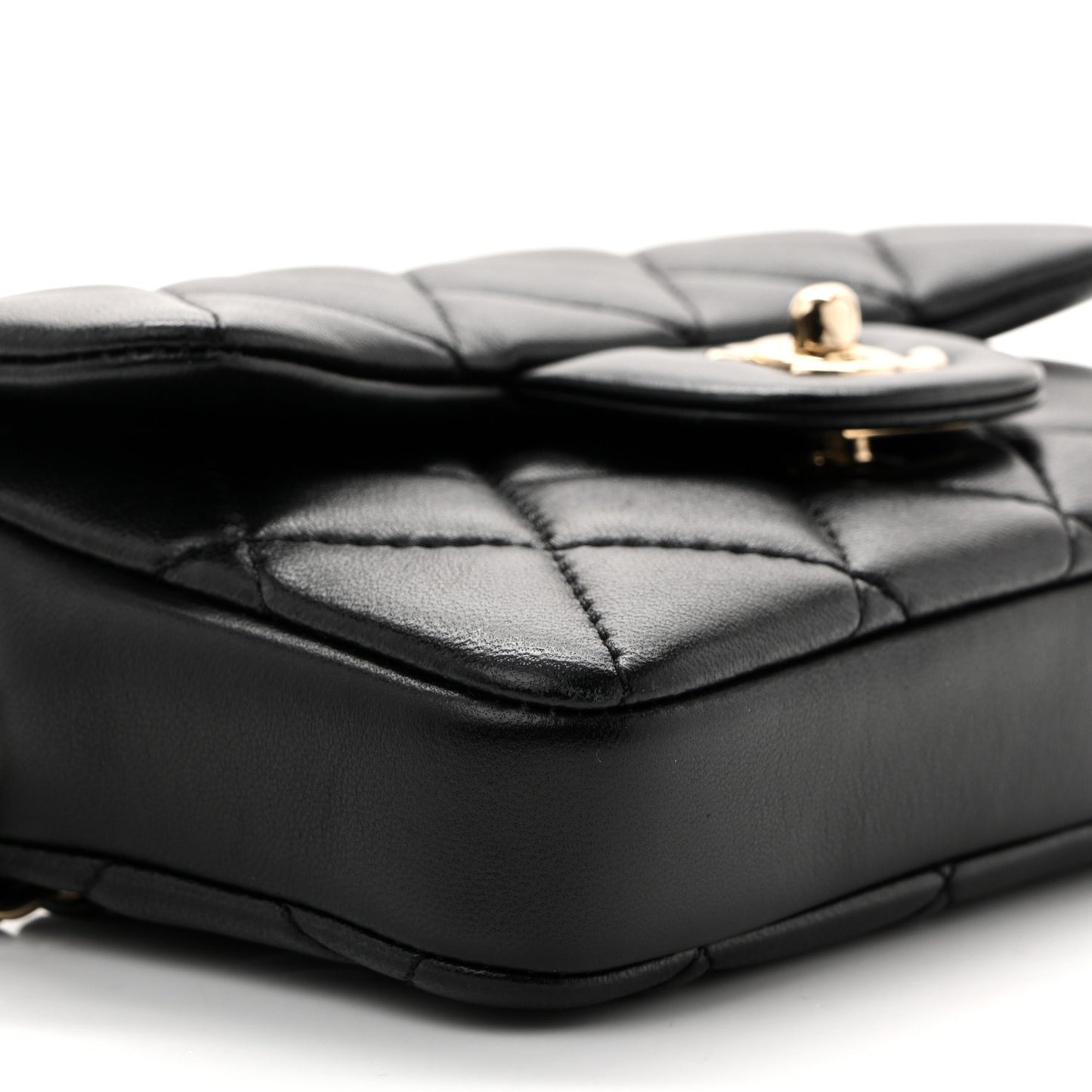 Lambskin Quilted Mini My Precious Waist Bag Black