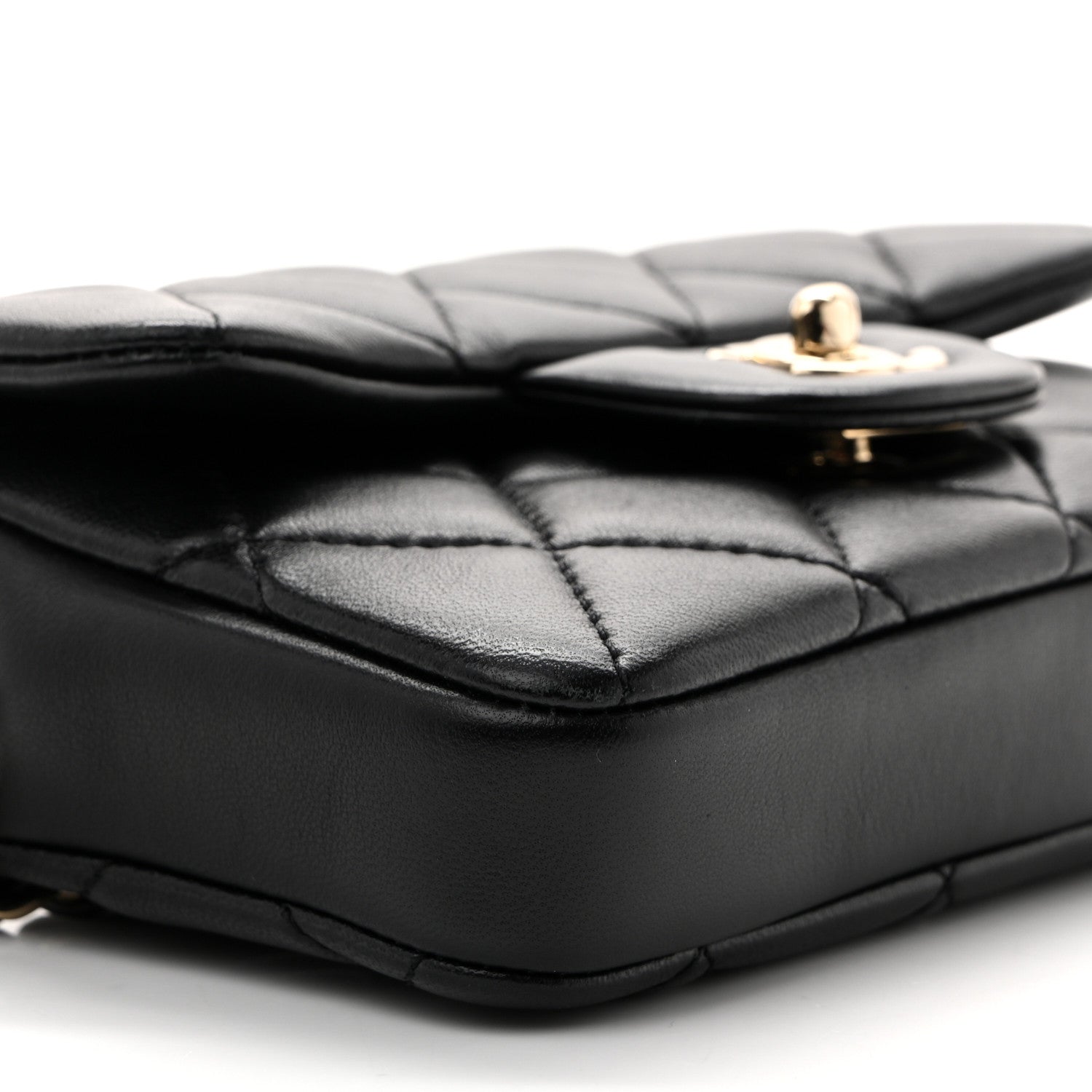 Chanel Lambskin Quilted Mini My Precious Waist Bag Black 9 of 11