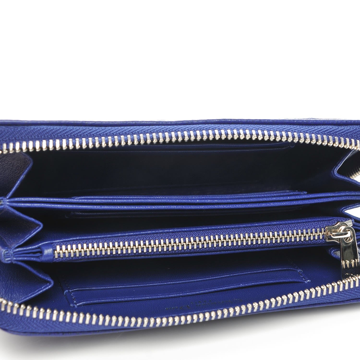 Christian Dior Grained Calfskin Cannage Medium Diorama Voyageur Wallet Blue 5 of 7