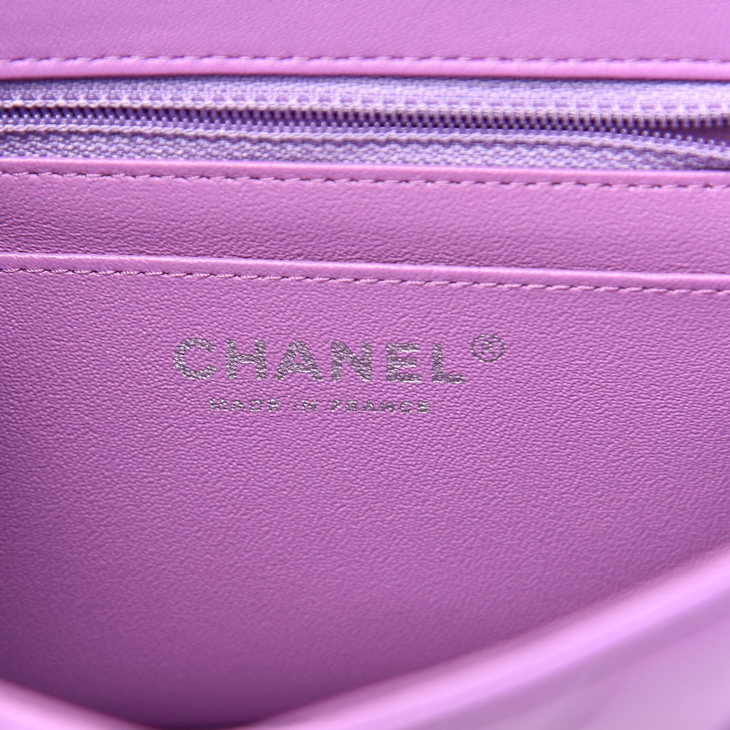 Lambskin Quilted Mini Square Flap Purple