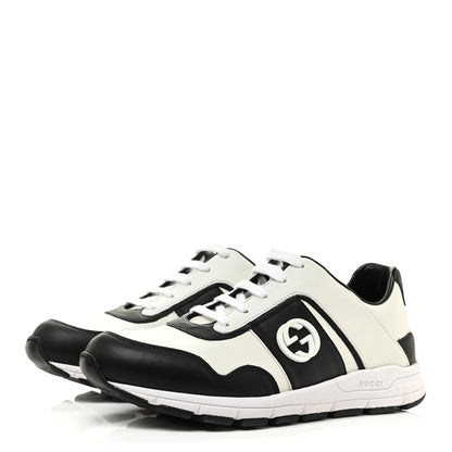 Gucci Calfskin Womens Interlocking G Sneakers 37 Black White 3 of 10