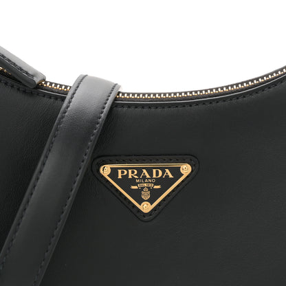 Prada Soft Calfskin Arque Shoulder Bag Black 7 of 9
