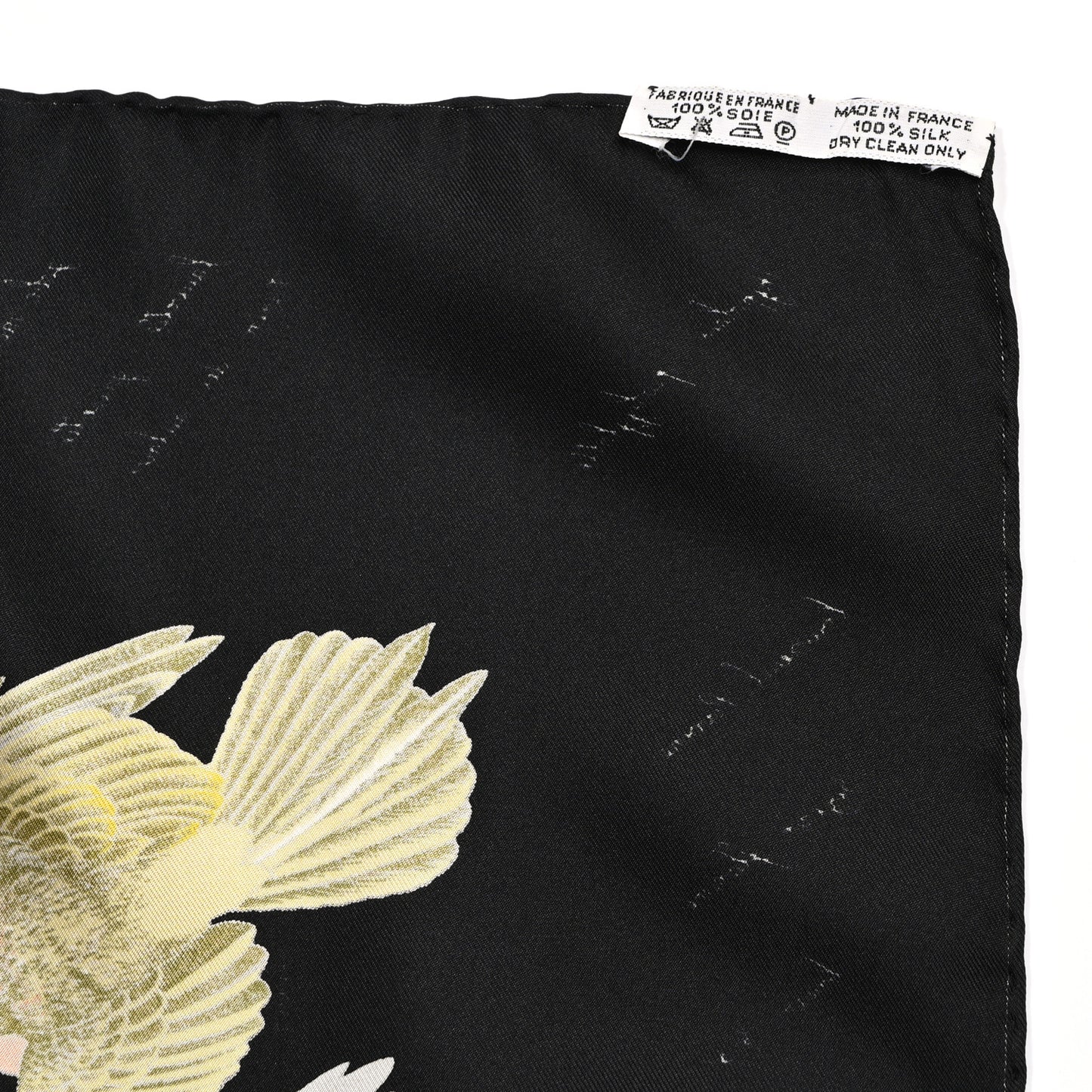 Silk L Intrus Birds Scarf 90 Black