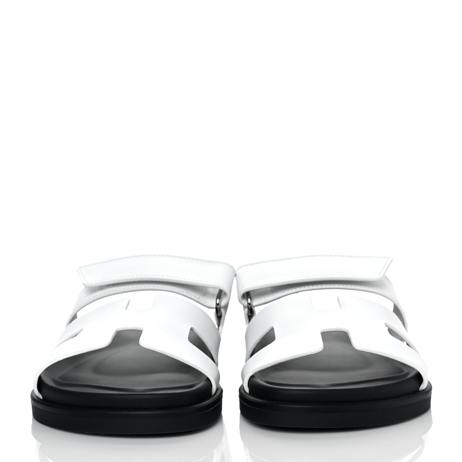Hermes Calfskin Womens Chypre Sandals 37.5 White 2 of 9
