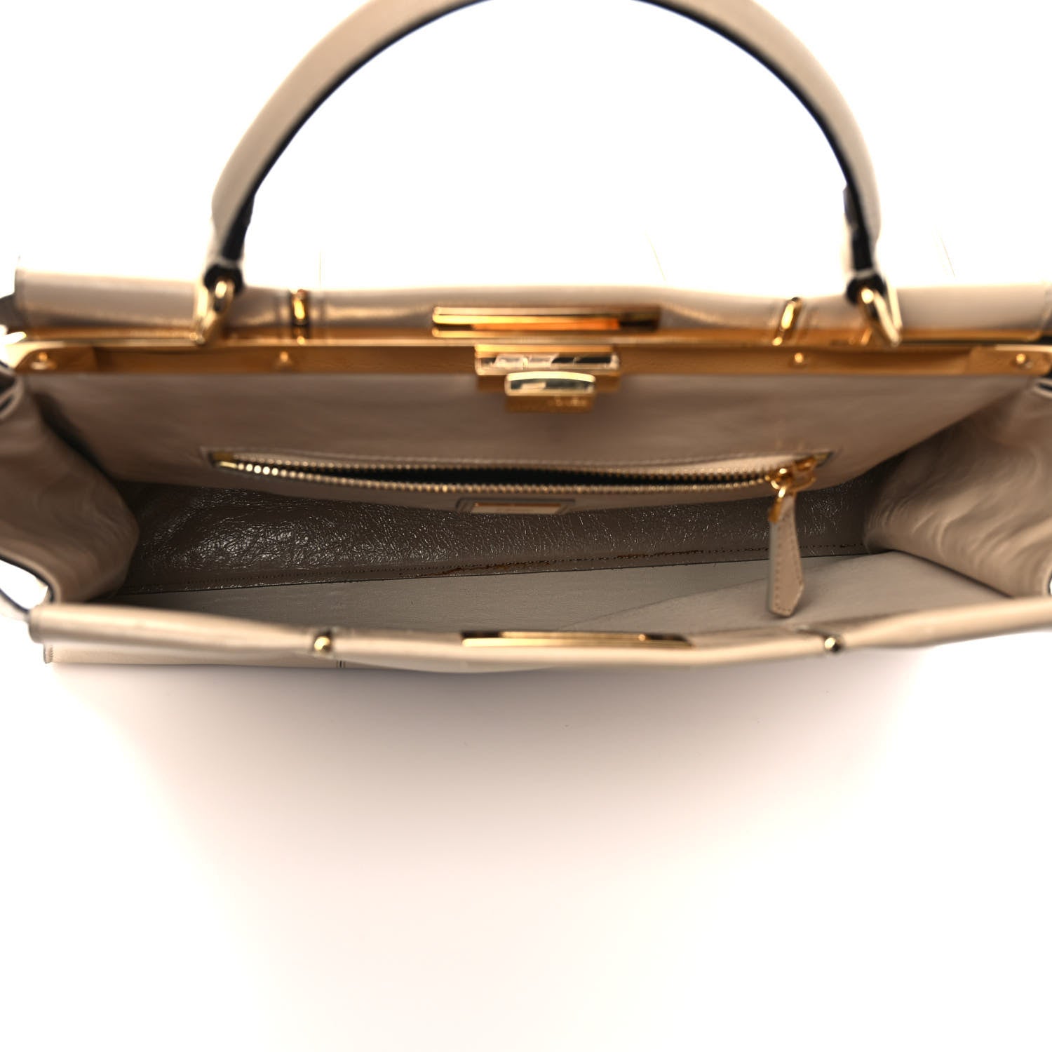 Fendi Agnello Old Shine Large Peekaboo Iconic Satchel Amido 5 of 11