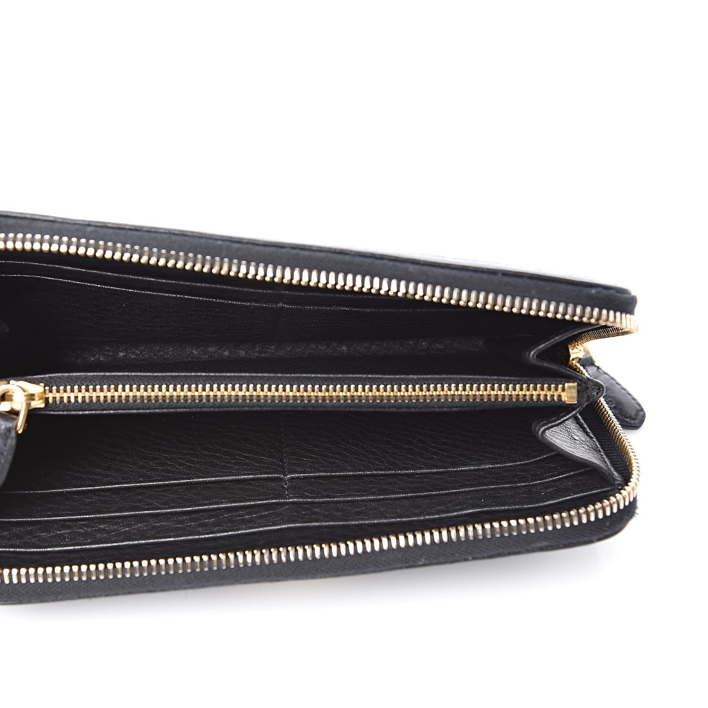 Vitello Daino Zip Around Wallet Black