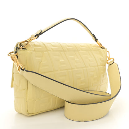 Fendi Nappa FF 1974 Embossed Large Baguette Banana 3 of 16