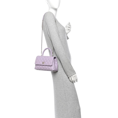 Chanel Caviar Quilted Mini Coco Handle Flap Light Purple 2 of 10