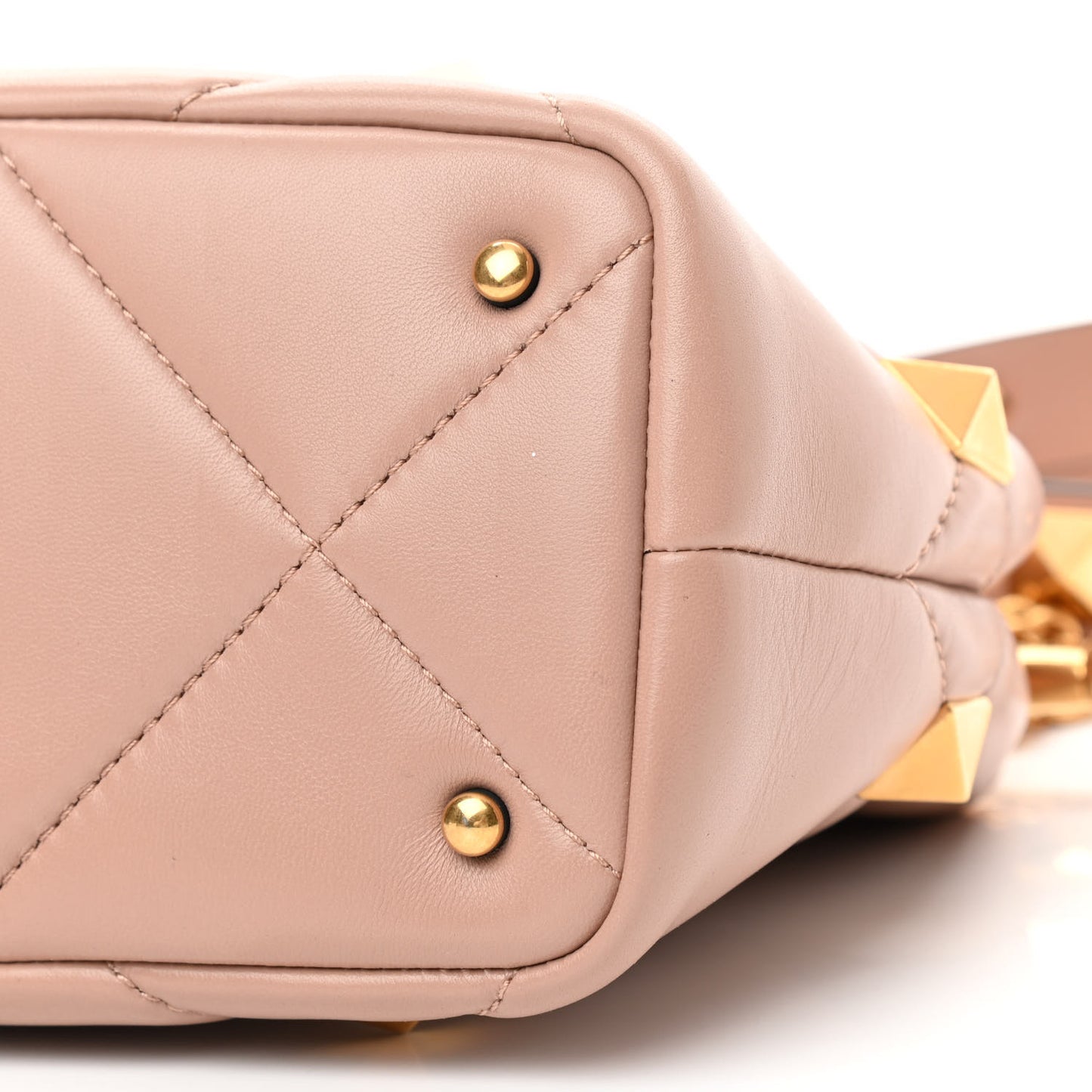 Nappa Small Roman Stud The Handle Bag Rose Cannelle
