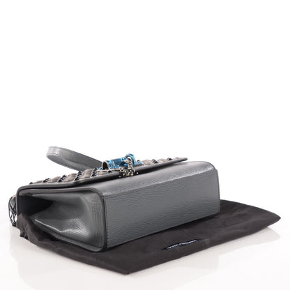 Dolce & Gabbana Calfskin Studded Monica Lock Crossbody Light Grey 4 of 7