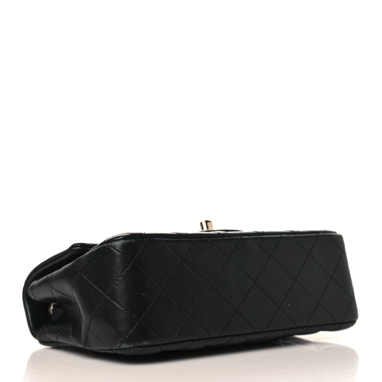 Lambskin Quilted Mini Rectangular Flap Black