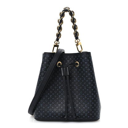 Louis Vuitton Calfskin Nanogram Embossed Neonoe BB Black 1 of 10