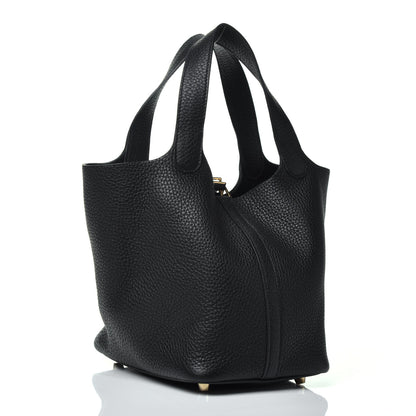 Hermes Taurillon Clemence Picotin Lock 18 PM Black 3 of 8