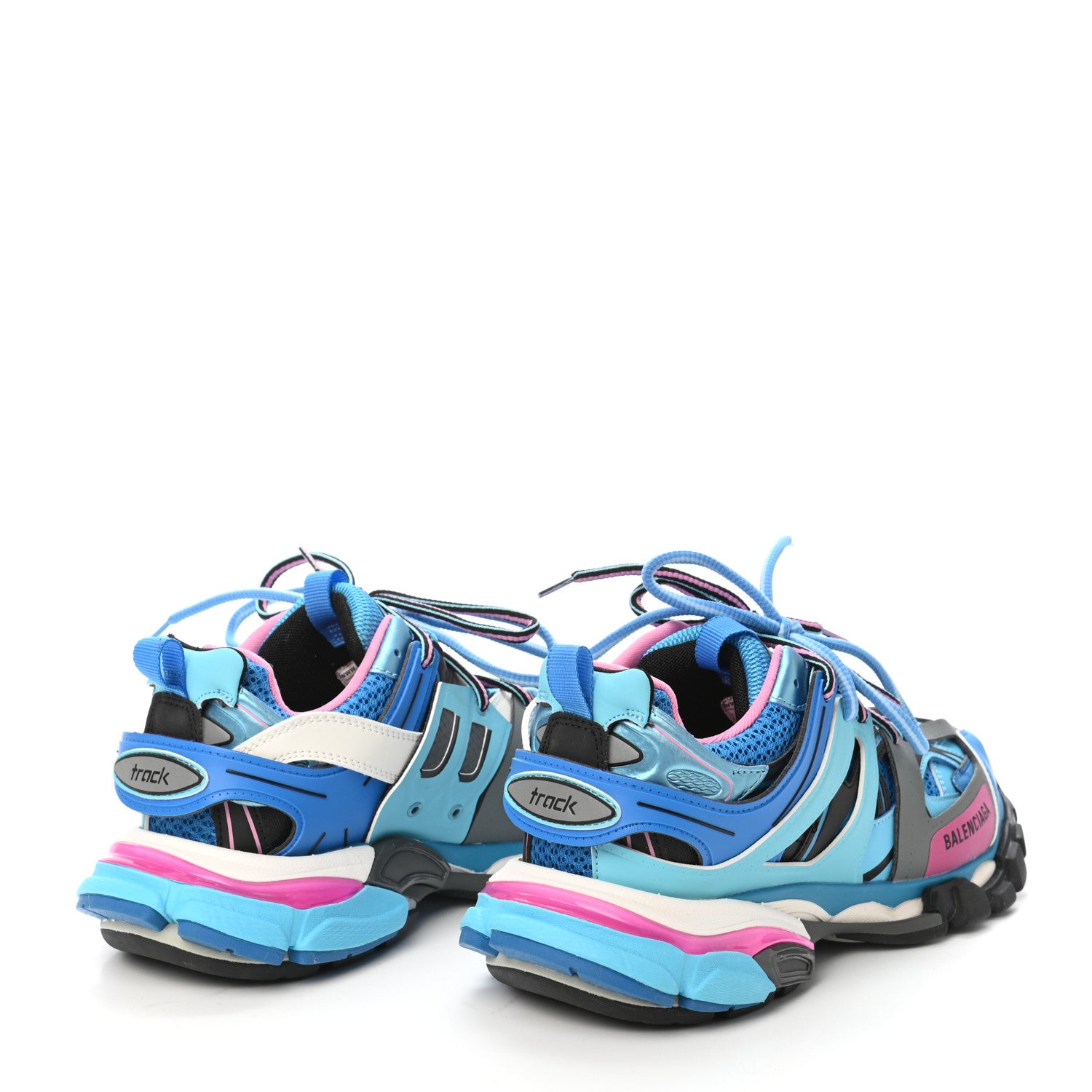 Balenciaga Mesh Nylon Womens Track Sneakers 39 Blue Black 4 of 11