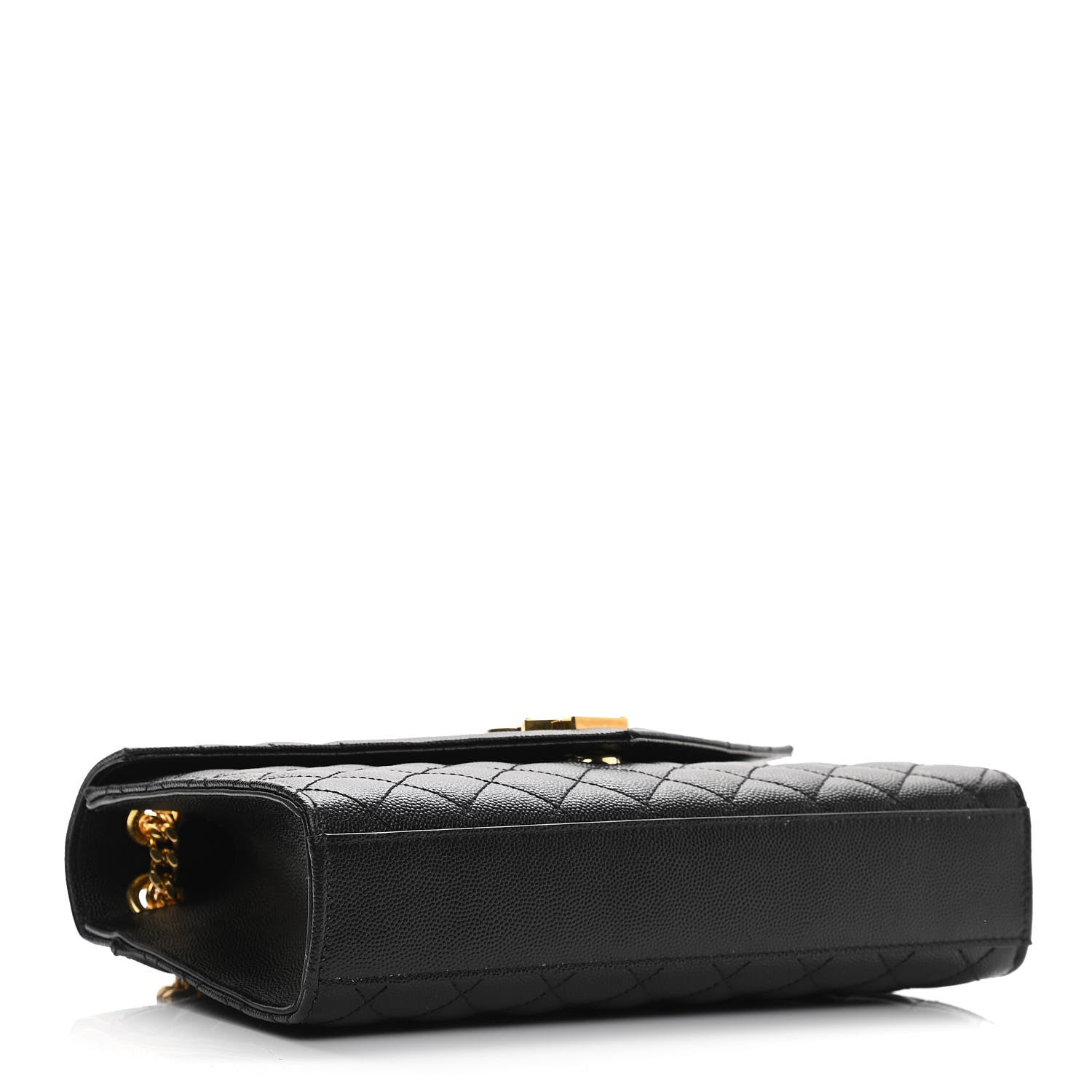 Saint Laurent Grain De Poudre Textured Mixed Matelasse Triquilt Medium Monogram Satchel Black 4 of 11