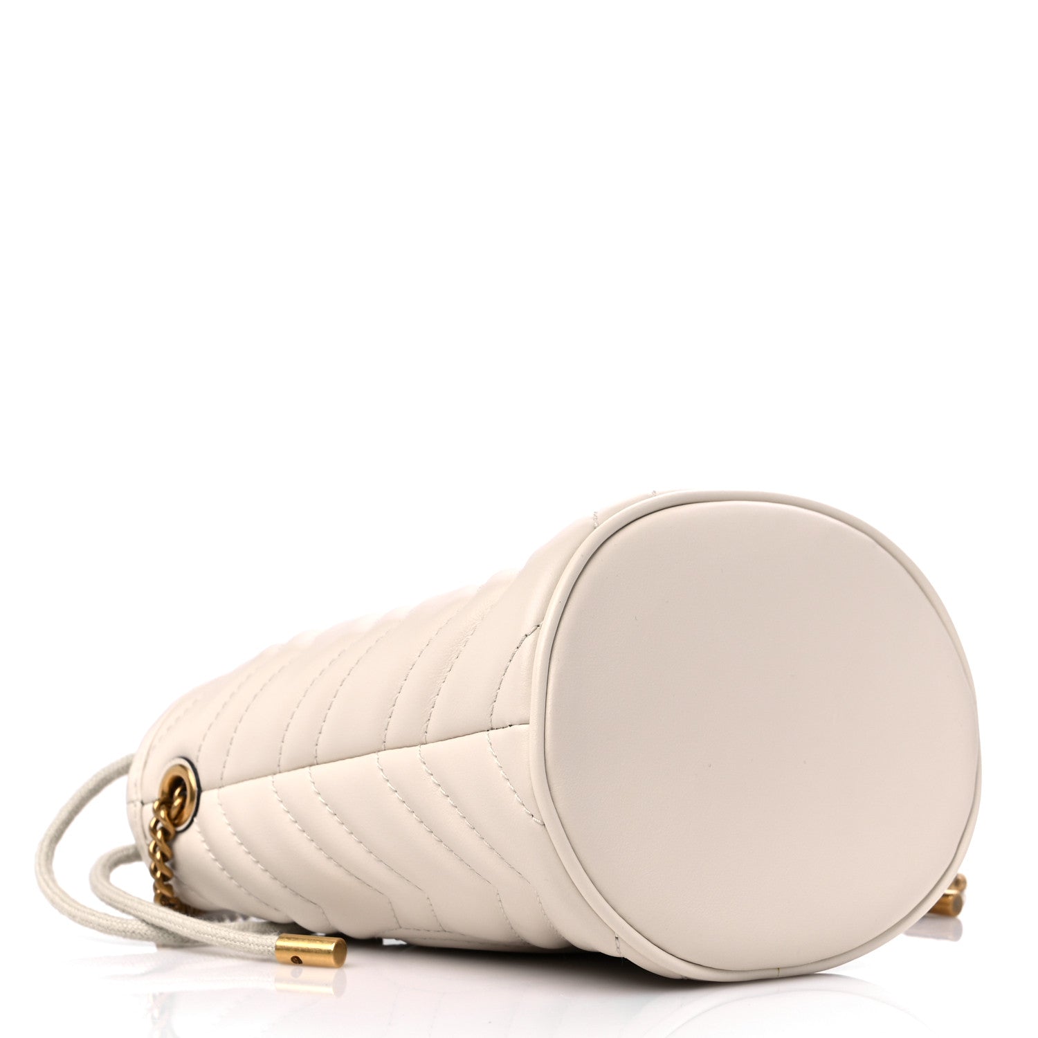 Gucci Calfskin Matelasse Mini GG Marmont 2.0 Bucket Bag White 4 of 10
